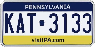 PA license plate KAT3133