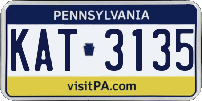 PA license plate KAT3135