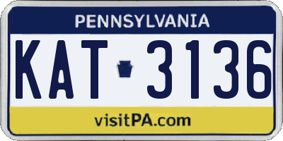 PA license plate KAT3136
