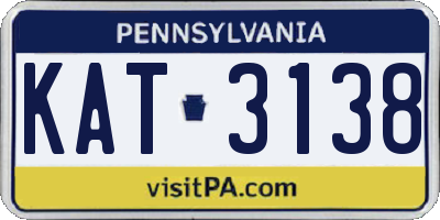 PA license plate KAT3138