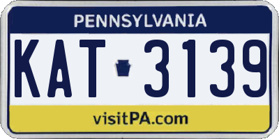 PA license plate KAT3139