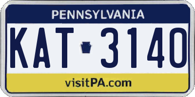 PA license plate KAT3140