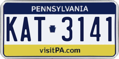PA license plate KAT3141