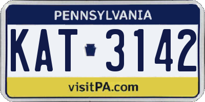 PA license plate KAT3142