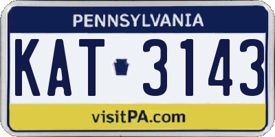 PA license plate KAT3143