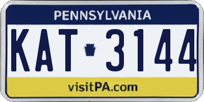 PA license plate KAT3144