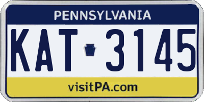 PA license plate KAT3145
