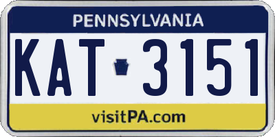 PA license plate KAT3151