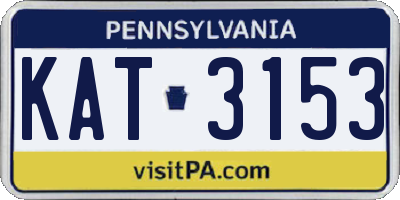 PA license plate KAT3153
