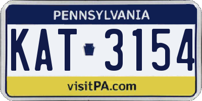 PA license plate KAT3154