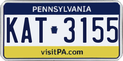 PA license plate KAT3155