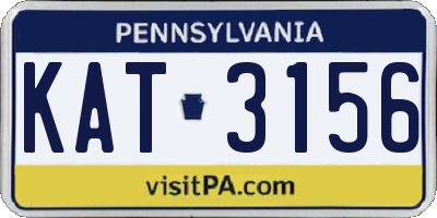 PA license plate KAT3156