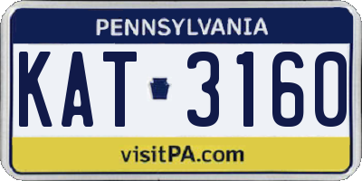 PA license plate KAT3160