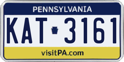 PA license plate KAT3161