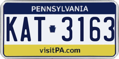 PA license plate KAT3163