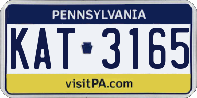 PA license plate KAT3165