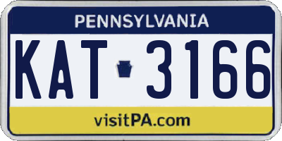 PA license plate KAT3166