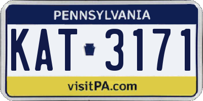 PA license plate KAT3171