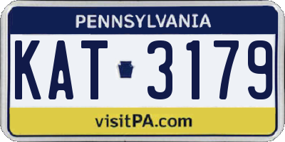 PA license plate KAT3179