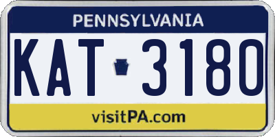 PA license plate KAT3180
