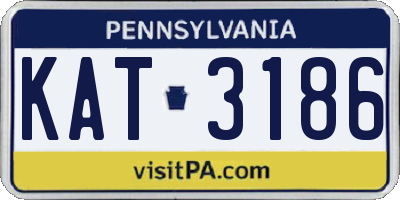 PA license plate KAT3186
