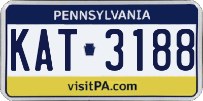 PA license plate KAT3188
