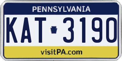 PA license plate KAT3190