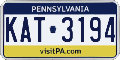 PA license plate KAT3194