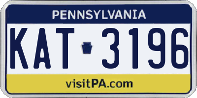 PA license plate KAT3196