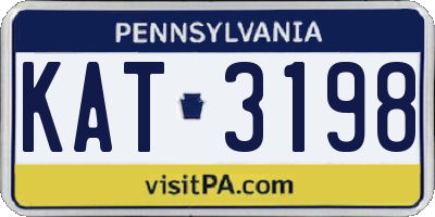 PA license plate KAT3198