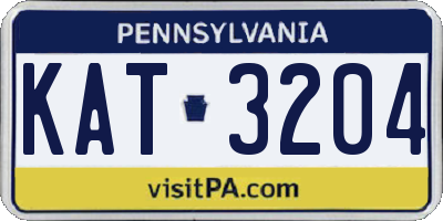 PA license plate KAT3204