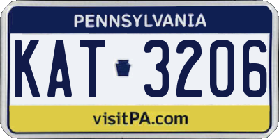 PA license plate KAT3206