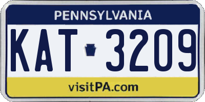 PA license plate KAT3209