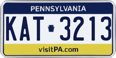 PA license plate KAT3213
