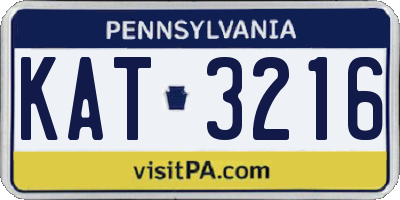 PA license plate KAT3216