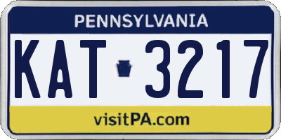 PA license plate KAT3217