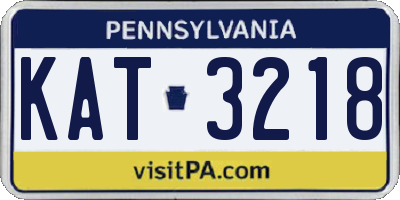 PA license plate KAT3218