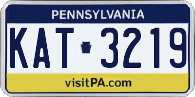 PA license plate KAT3219