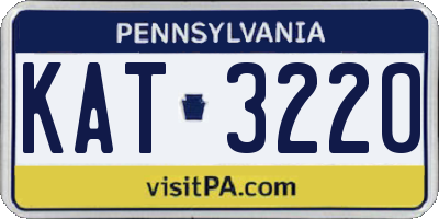 PA license plate KAT3220
