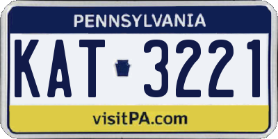 PA license plate KAT3221