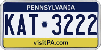 PA license plate KAT3222