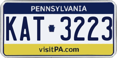 PA license plate KAT3223