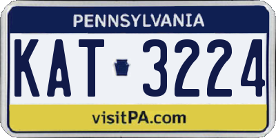 PA license plate KAT3224
