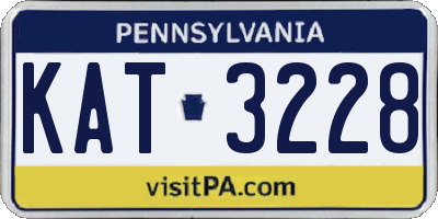 PA license plate KAT3228