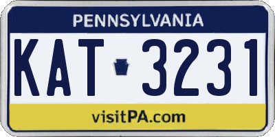 PA license plate KAT3231