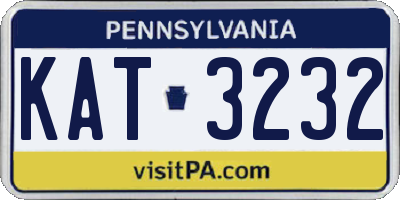 PA license plate KAT3232