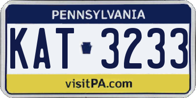 PA license plate KAT3233