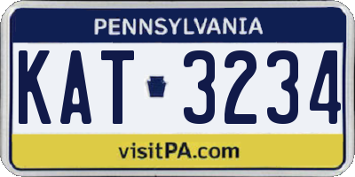 PA license plate KAT3234
