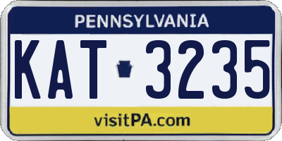 PA license plate KAT3235