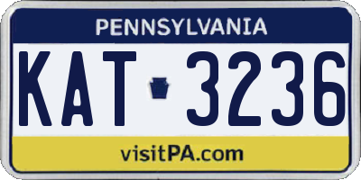PA license plate KAT3236